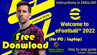 How to Install eFootball 2022 in PC -  English Tutorial - Steam Windows 10/11 Free Football Game screenshot 4