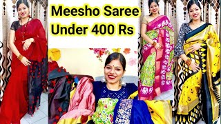 Meesho Saree Haul / Meesho Festive Partywear Saree Haul/Meesho Saree Under 400 Rs/ Saree Haul