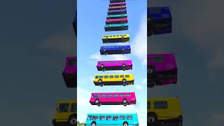 BeamNG Drive Colorful Buses and Cars Fell Crash #shorts