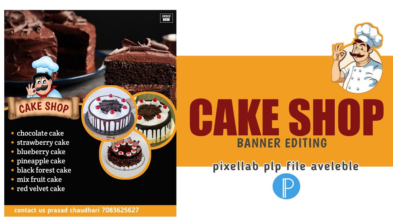 How to make cake shop banner editing in pixellab how to create Cake shop banner editing YouTube