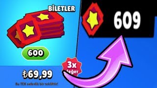 İMKANSIZ ama GERÇEK! 70 TL 'ye 600 BİLET SATIN ALDIM! - Brawl Stars