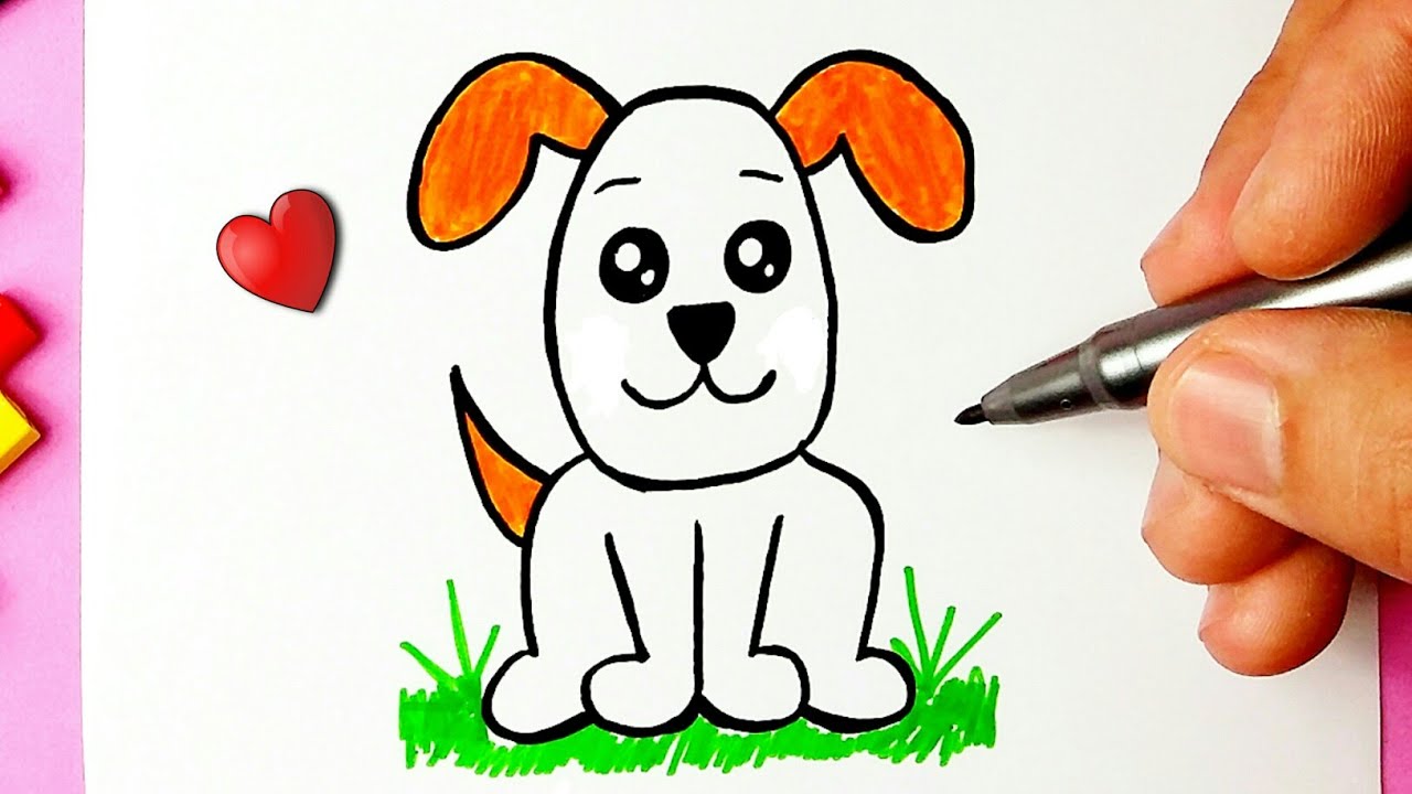 Crie um desenho de cachorro fofo em estilo kawaii