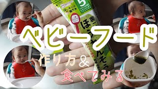 【ベビーフード】ほうれん草を食べさせてみた★【離乳食　初期】