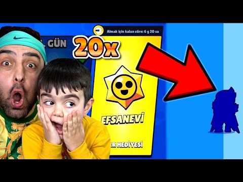 OĞLUM CİHANGİRLE 20 TANE ÜCRETSİZ EFSANEVİ STARR HEDİYESİ ! 4 KARAKTER ÇIKTII ! BRAWL STARS !