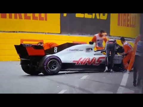 F1 2018 Baku Crash Romain Grosjean