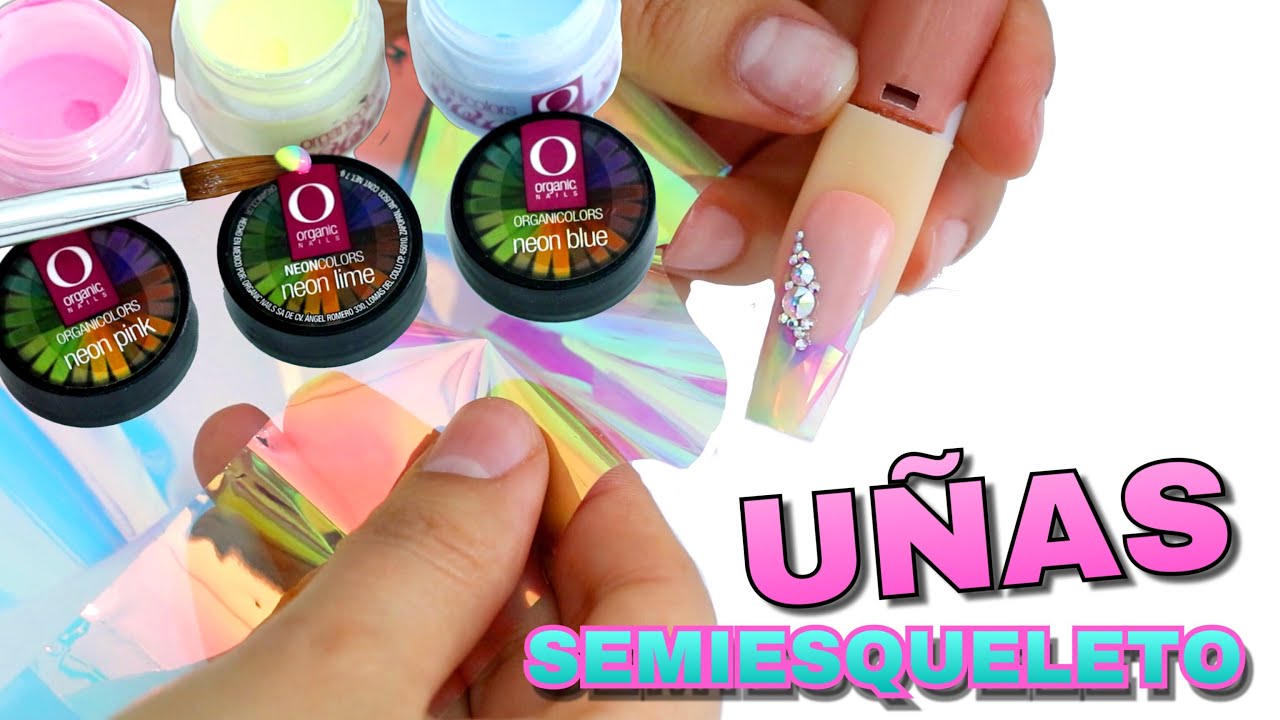 CLASE #12 COMO DECORAR UÑAS ACRÍLICAS PRINCIPIANTES 💖 UÑA SEMIESQUELETO