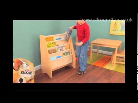 Kidkraft Natural Sling Bookshelf Youtube