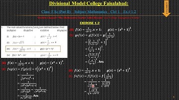 Lesson # 9   Functions And Limits  F ScPart II  Mathematics, Chapter 1 by Zahid Hussain