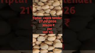 Tiptur copra tender price # Today's Tiptur copra rate # Today's Tiptur kobbari rate