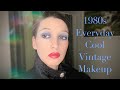Authentic 1980s Makeup - Everyday Cool Blue Eyeshadow - Fashion Vintage Red Lip