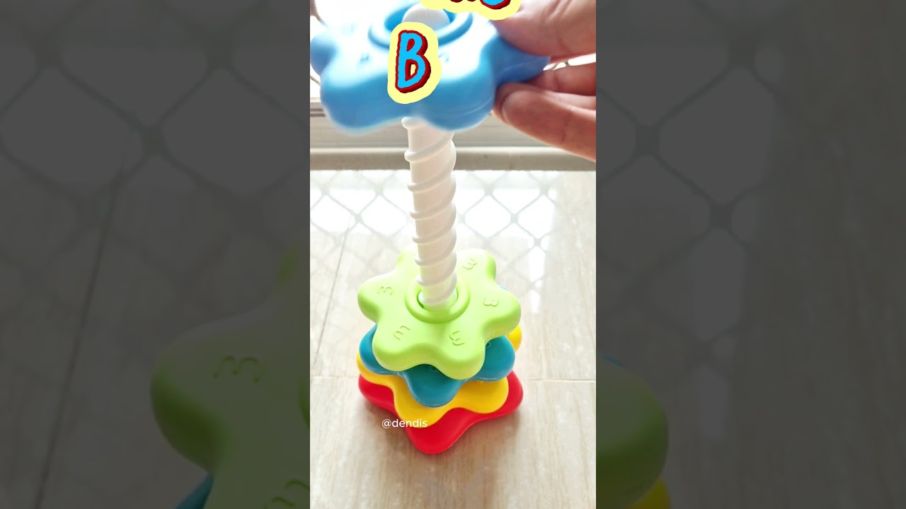 Learn Colors 🔴🟠🟡🟢🔵🟣 by Stacking the Rainbow Ring TOYS! #shorts #dendis