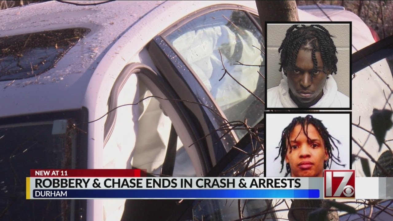 Robbery & chase ends in crash and arrests - YouTube