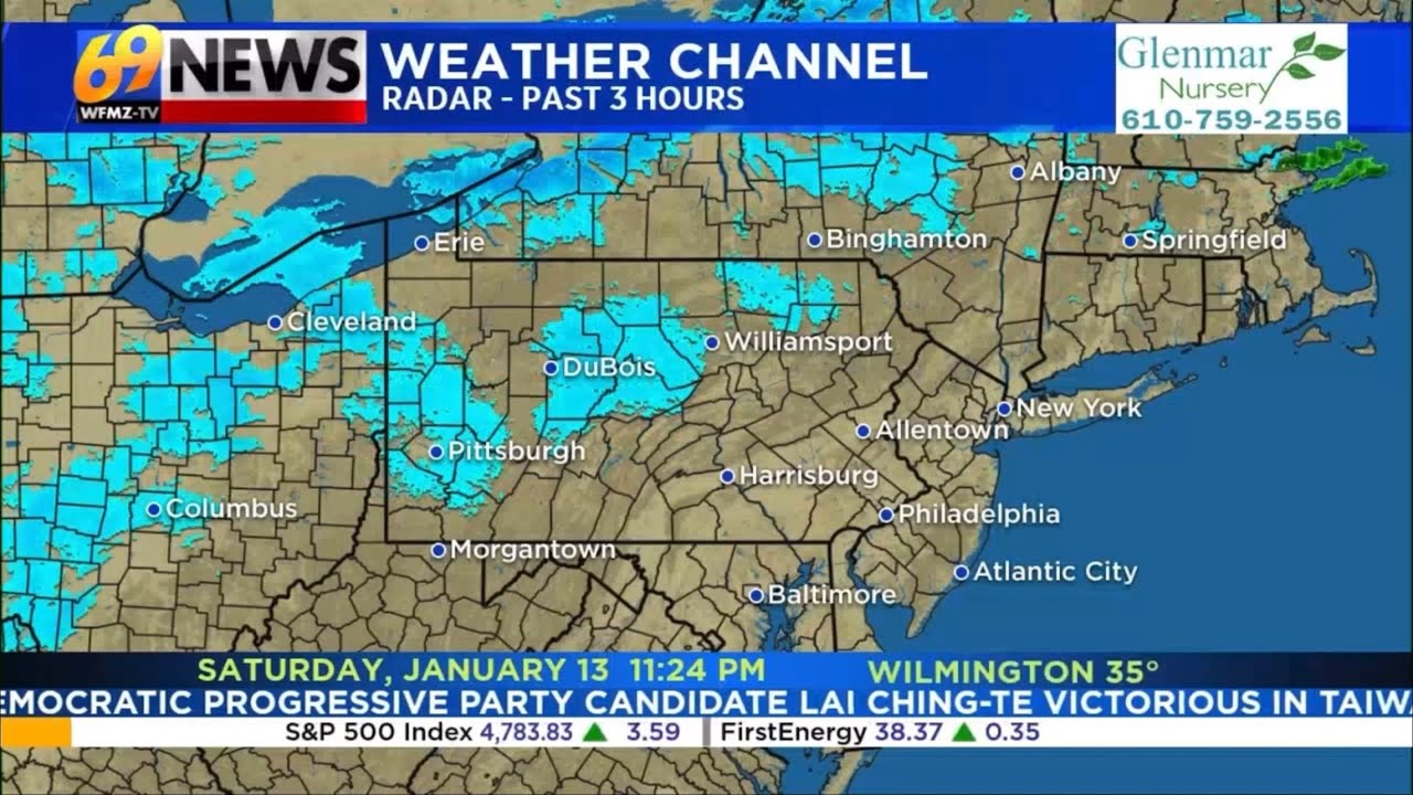 69News Weather Channel Allentown,PA 1/13/24 1123PM YouTube