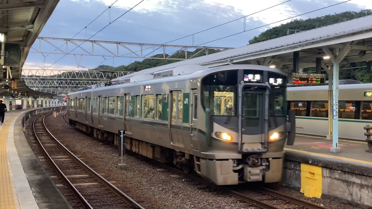 4K】きのくに線 227系1000番台SD07編成 普通新宮行き 白浜駅到着から