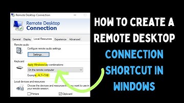 How to Create a Remote Desktop Connection Shortcut in Windows 11