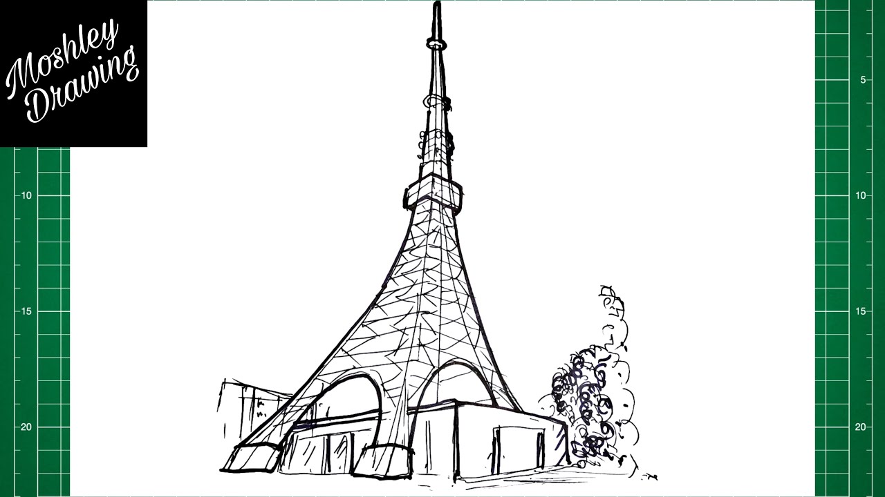Eiffel Tower Tokyo Tower Clip Art  Tokyo Tower Line Art HD Png Download   Transparent Png Image  PNGitem