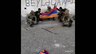 Ermeni bayraqinin Şuşada yandirilmasi