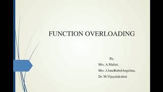 Function overloading in C++