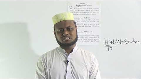 Class: Four, Subject: Islam (Lecture- 16, H.W: 15), Topic: Ch-3, S/Q: 10, 11,12