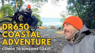 First Solo Motorcycle Camping On The Ocean | Comox to Sunshine Coast Adventure Ep1