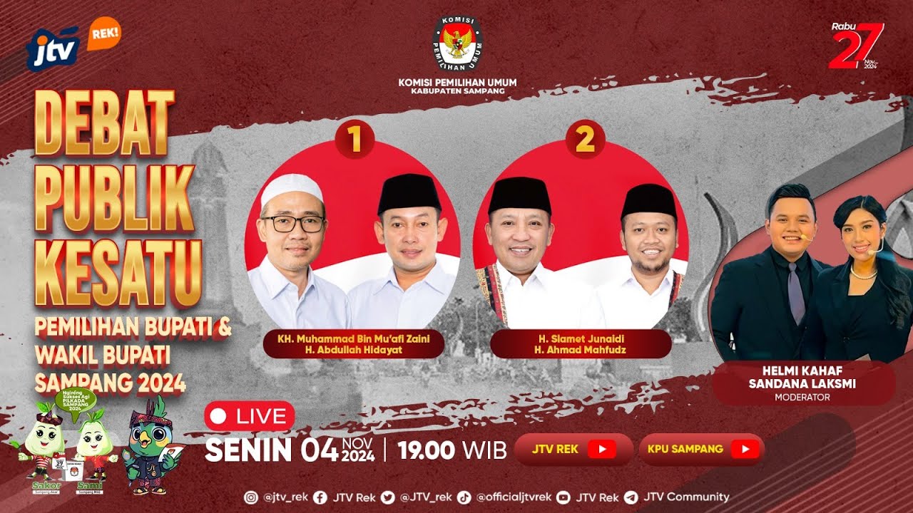 DEBAT PUBLIK KESATU PEMILIHAN BUPATI DAN WAKIL BUPATI SAMPANG 2024