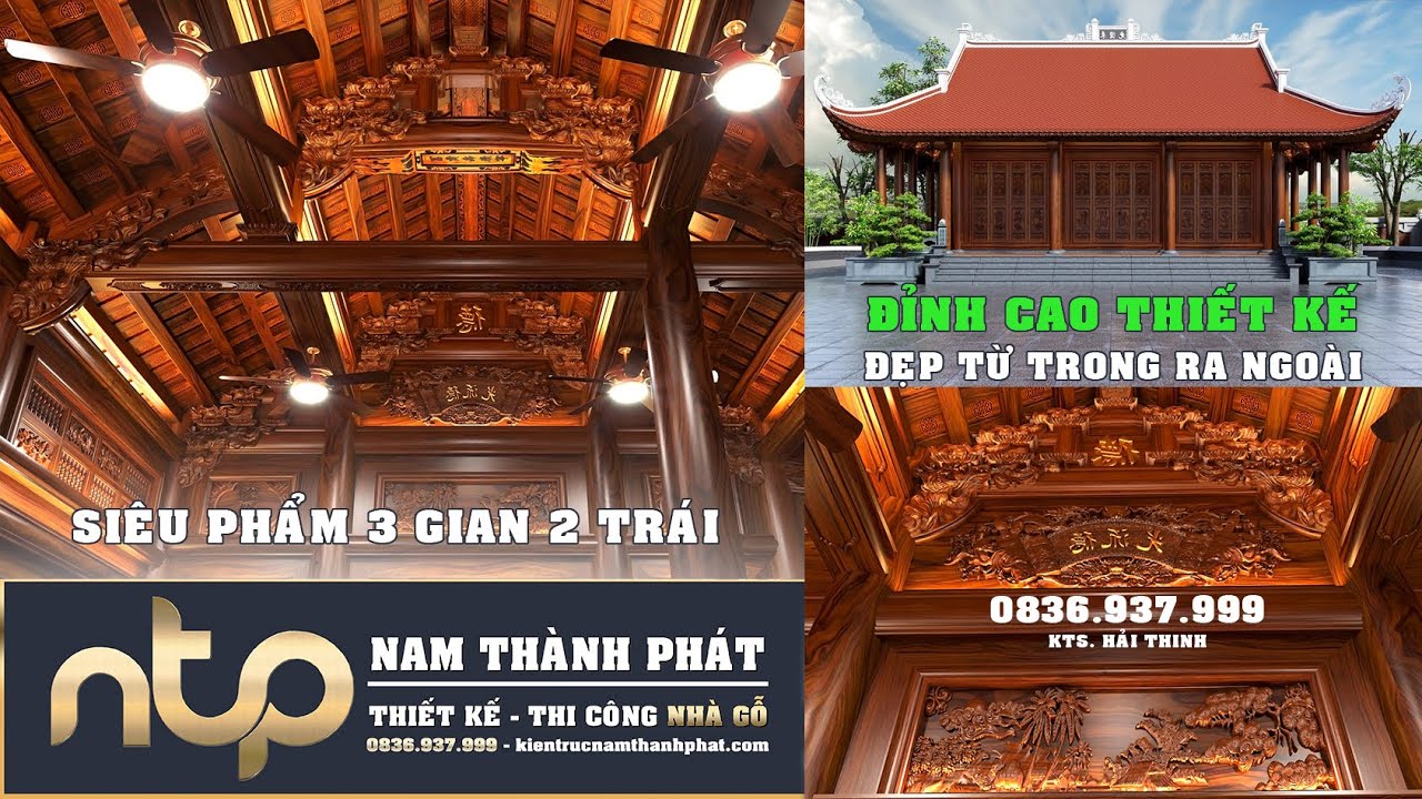 [Siêu Phẩm] Nhà gỗ 3 gian 2 trái đẹp - Không gian nội thất đẳng cấp đục ...