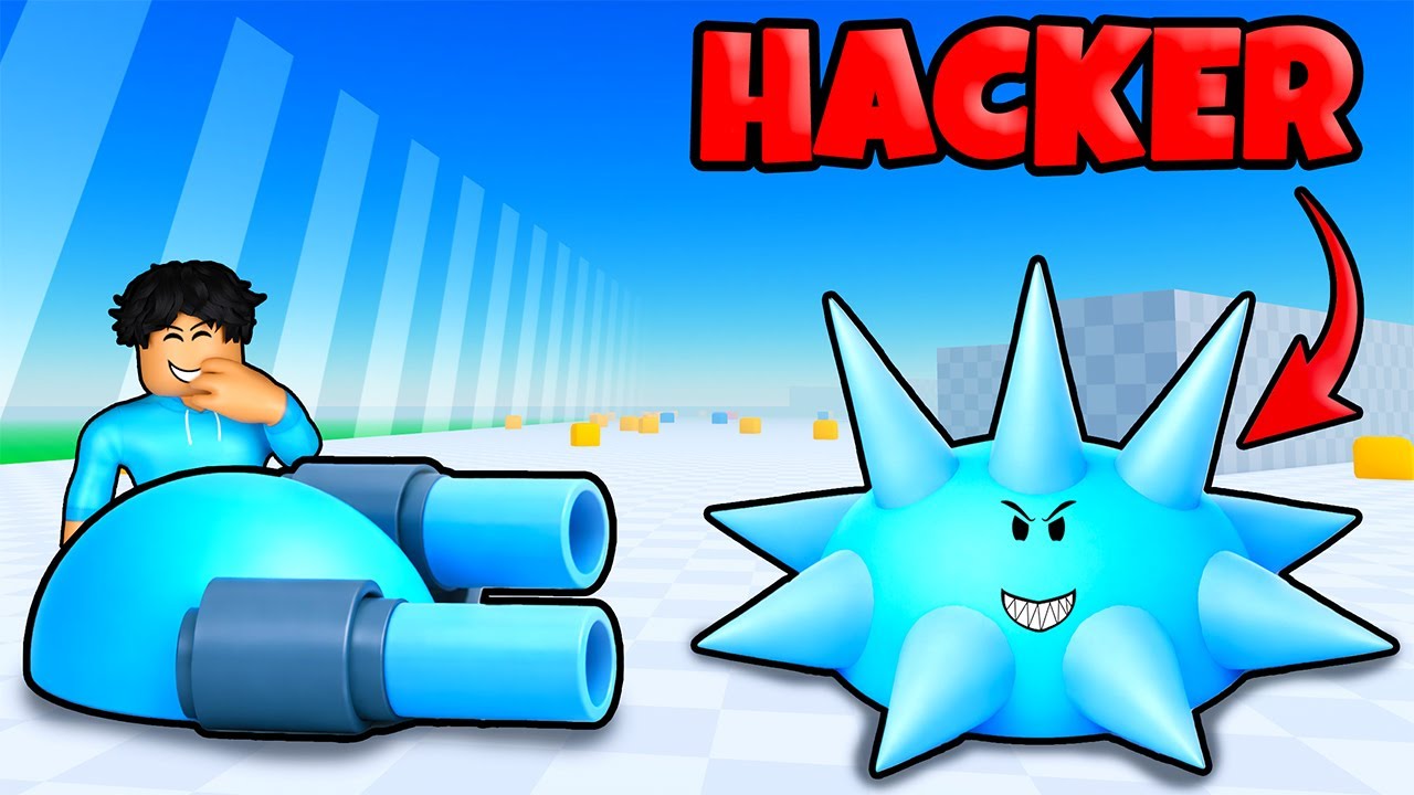 Орбитрон против хакера в игре Roblox Tank.