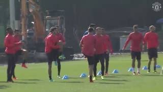 Hard at work at the Aon Training Complex on Wednesday...