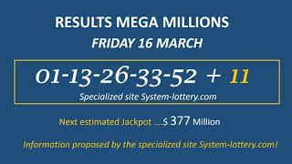 MEGA MILLIONS FRIDAY 16 MARCH