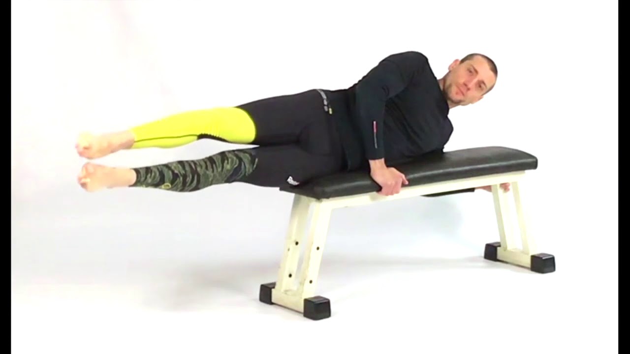 Side leg rise su panca