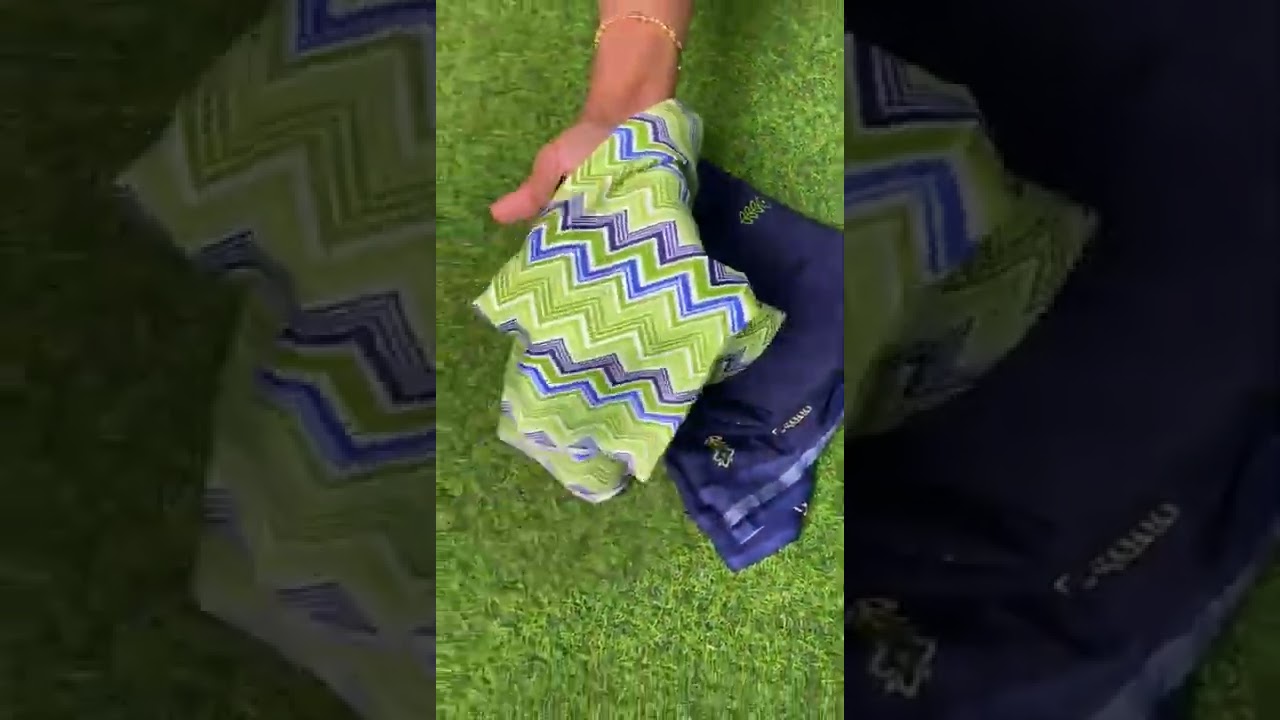 Pastel green blue - Synthetic crape salwar suit