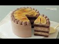 달콤한 바나나를 통으로 올린!🍌 바나나 초코 생크림 케이크 만들기 : Banana Chocolate Cream Cake Recipe | Cooking tree