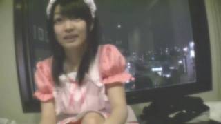 very cute akihabara girl wearing maid costume!! メイド服着てみました!!