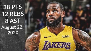 LeBron James 38 PTS 12 REBS 8 AST | Lakers vs Blazers | NBA Playoffs 8/22/20