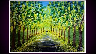 easy flower tree painting 2