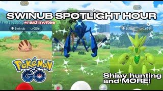 🚨SWINUB SPOTLIGHT HOUR LIVE! 🚨 ✨Raid invites, shiny hunting & MORE! - Pokémon GO