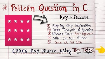 How to Solve Pattern Questions in C | C Programming Tutorial | Code Hacker | short Trick