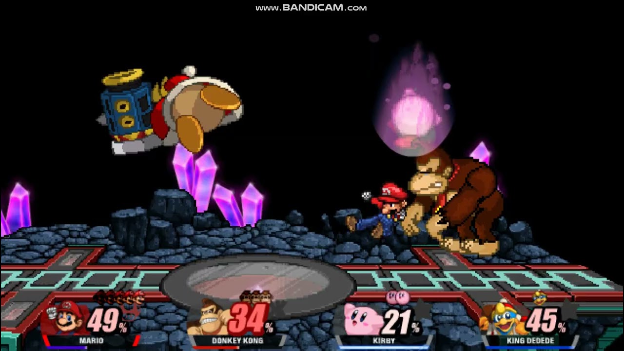 Super Smash Flash 2 (v1.4.0.1): Mario vs Donkey Kong vs Kirby vs King Dedede