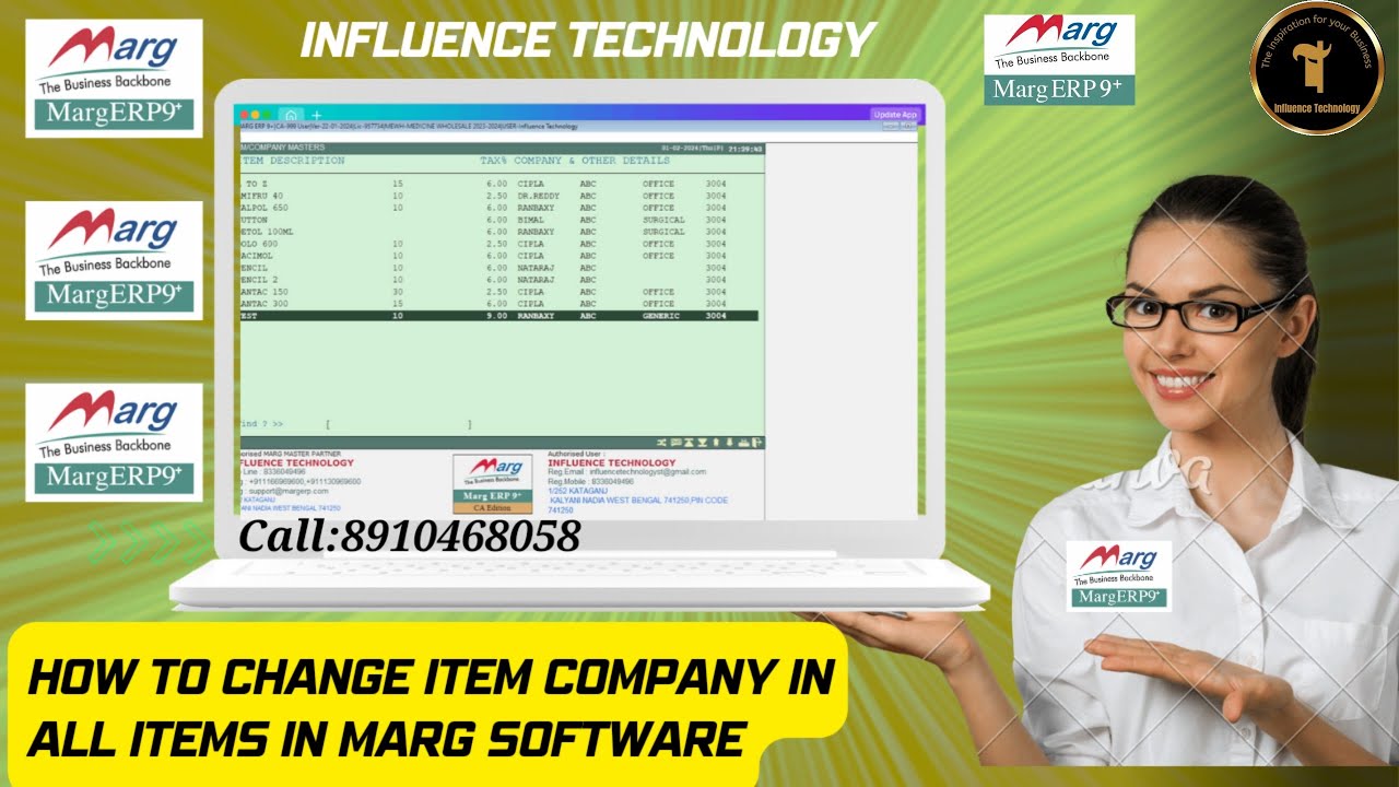 How to Change Item Company In all Items In Marg software - YouTube