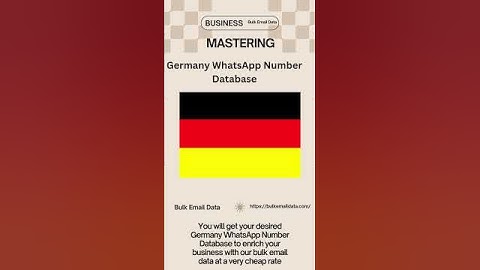 Germany WhatsApp Number Database  | Bulk Email Data