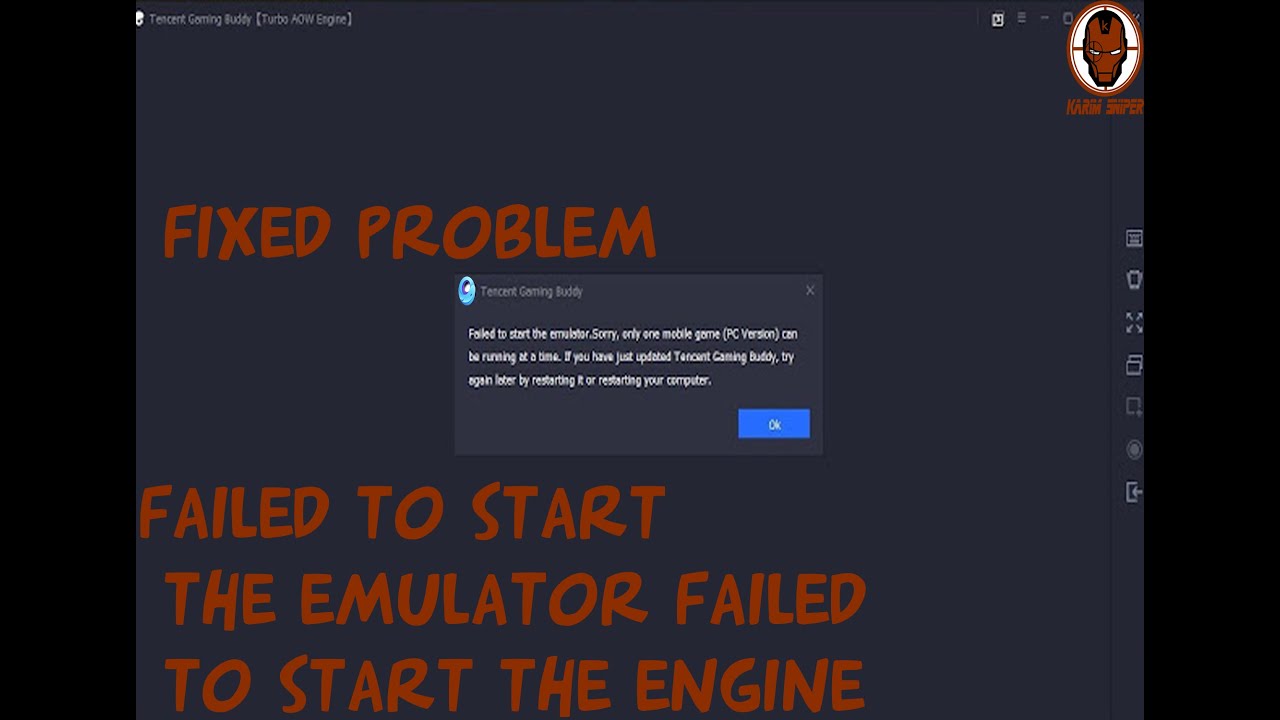 failed to start the emulator failed to start the engine - YouTube