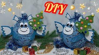 🐲СИМВОЛ 2024 года🐲ЗАБАВНЫЙ ДРАКОН своими руками. Новогодние поделки. DIY Christmas crafts.