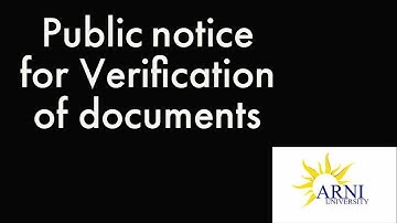 Arni University HP- documents verification