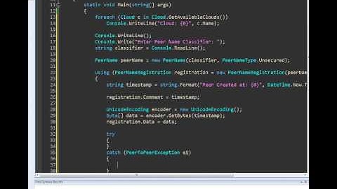 Peer to Peer with .NET Series: Part 2 - Registring Peer Name with C#