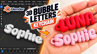 Details How to Make Puffy Bubble Letters in Blender for 3D Printing | Keychain Tutorial Guide