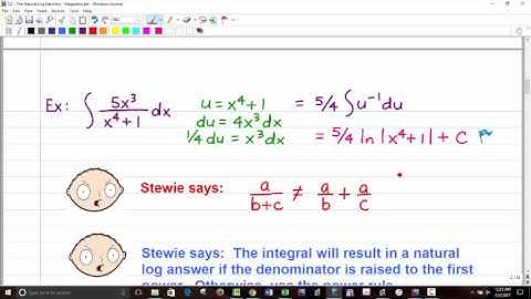 MATH 2413   The Natural Log Function   Integration