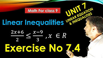Solution of Linear inequalities with rational Coefficient || Mathematics for class 9 || Exercise 7.4