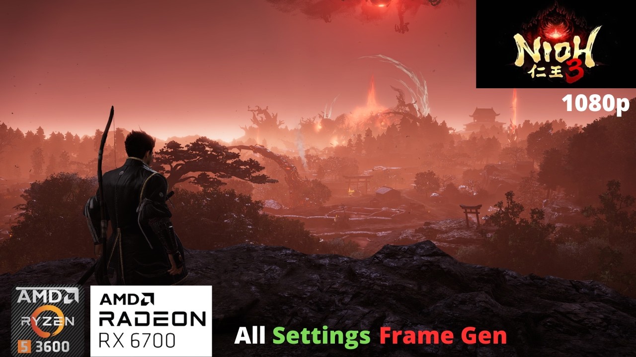 Nioh 3 - RX 6700 Benchmark Run | All Settings | Frame Gen