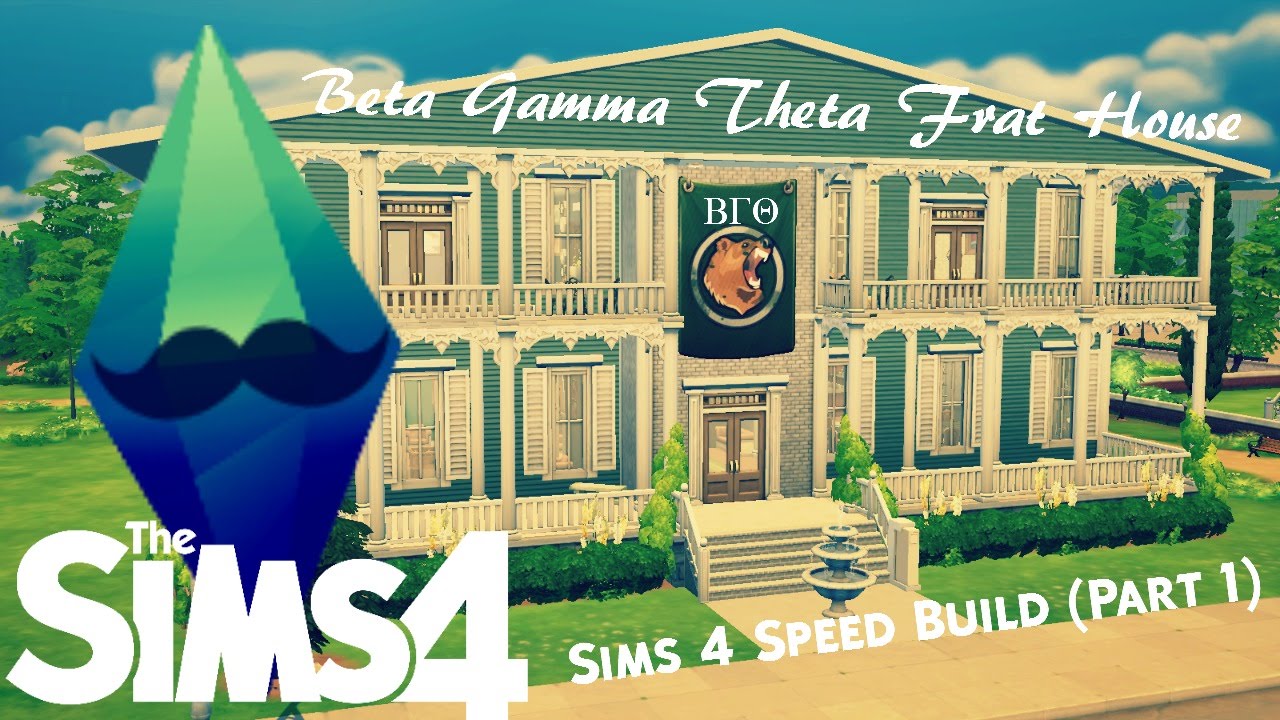 Beta Gamma Theta Frat House - Sims 4 Speed Build (Part 1) - YouTube