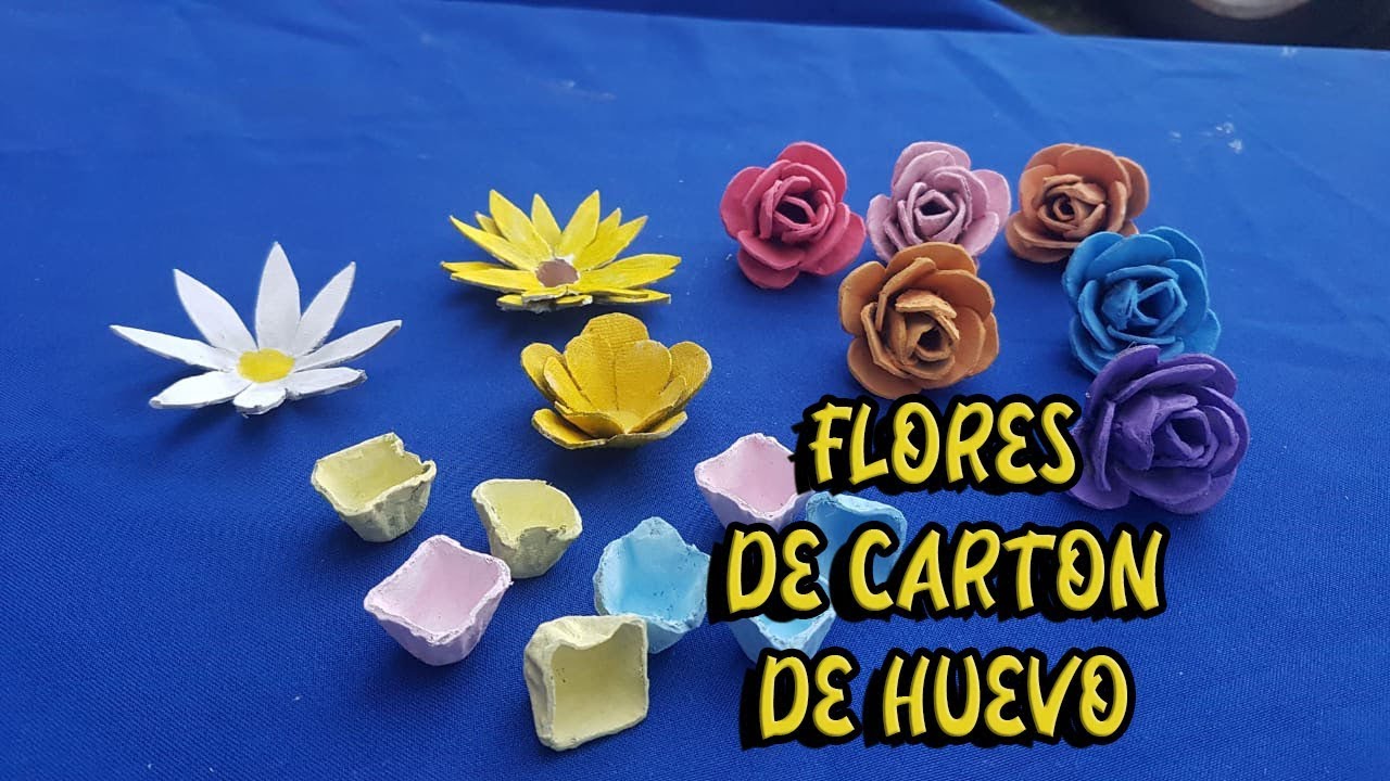 flores de carton de huevo